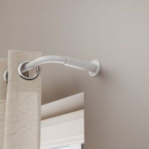 Support extensible coud&eacute; tringle &agrave; rideau Anafi m&eacute;tal blanc &Oslash;19mm GoodHome
