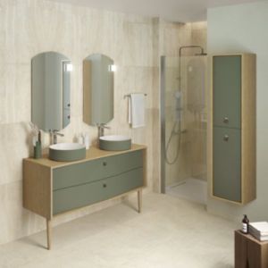 Miroir de salle de bains lumineux avec 1 spot LED l.50 x H.90 cm, Decotec Havana