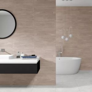 Fa&iuml;ence murale effet pierre beige mat L.60 x l.20 cm x &eacute;p.9,5 mm, Ecoceramic Althea