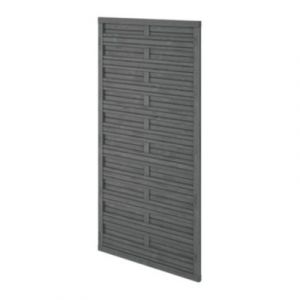 Panneau droit de clôture Ozora en bois anthracite ép.35 mm L. 90 x H.180 cm