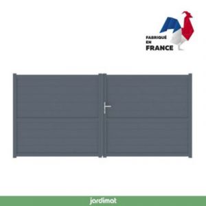 Portail Jardimat battant aluminium Perth gris anthracite - 350 x h.185 cm