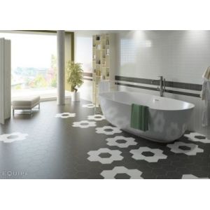 Fa&iuml;ence murale hexagonale unie noir mat L.20 x l.17,5 cm x &eacute;p. 0,8mm, Equipe Ceramica Hexa