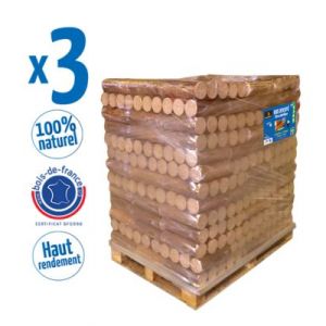 Bûche densifiées Woodstock 104 packs de 5 bûches (3 palettes) - Prêt à l'emploi ≤ 10 %
