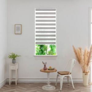 Store enrouleur jour / nuit sans per&ccedil;age Elin 2 gris b&eacute;ton l.45 x H.140cm Goodhome