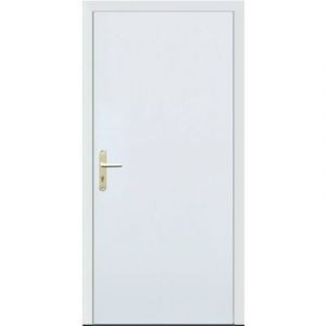 Porte de service acier galvanisé et pvc Hormann Securiserv blanc 90 x h.204,8 cm poussant droit