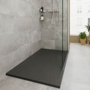 Receveur de douche 90 x 120 cm, r&eacute;sine, noir, GoodHome Luiro