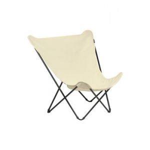 Fauteuil de jardin pliant Lafuma SEVILLE en toile en polyester - Coloris écru - Hauteur 87 cm