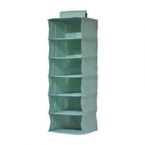 Range-pulls &agrave; suspendre 6 cases H. 90 cm x L. 30 cm Pratiks vert d'eau