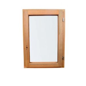 Fen&ecirc;tre 1 vantail tirant droit double vitrage GoodHome en bois marron l.45 x H.47,8 cm