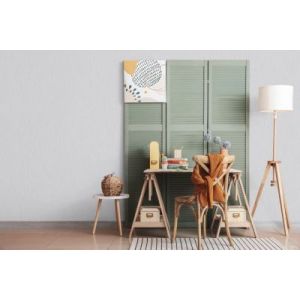 Papier peint vinyle intissé uni Latte gris clair L.1005 x l.53cm Lutèce