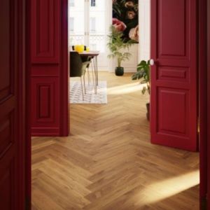 Parquet massif à coller Visby bâtons rompus en chêne huilé blond