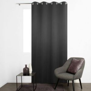 Rideau Eve occultant JBY Creation l.135 x H.240cm uni gris fonc&eacute;