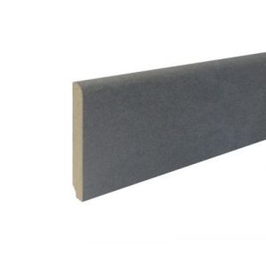 Plinthe arrondie MDF rev&ecirc;tu papier gris 240 x 8 cm, &eacute;p.14 mm