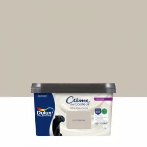Peinture murs, plafonds, boiseries et radiateurs beige lin intense velours Dulux Valentine Cr&egrave;me de couleur 2.25 L
