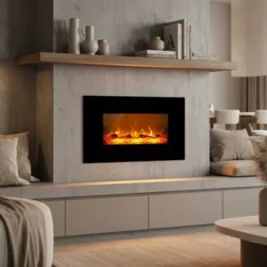 Chemin&eacute;e &eacute;lectrique Cumbal 1800W noire