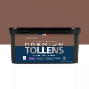 Peinture murs, boiseries et radiateurs marron ch&acirc;taigne velours Tollens Premium 2.5 L