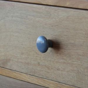 Bouton de meuble arrondi Porcelaine Vras GoodHome titane bleu &Oslash;3.2cm x P.2.5cm