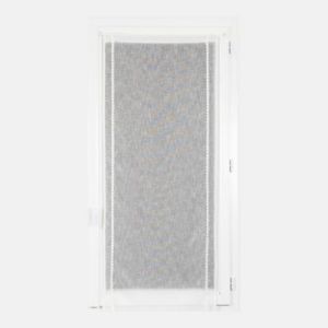 Paire de vitrage tamisant uni avec bande de petits cœurs passe-tringle Mélodie blanc L.190 x l.90cm Rocle