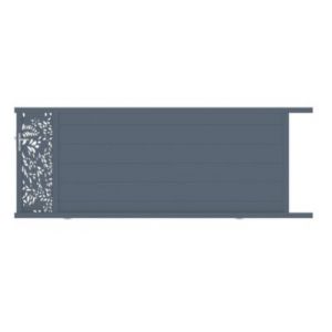 Portail coulissant frejus v&eacute;g&eacute;tal 350x142,3 cm Gris anthracite 7016 Jardimat