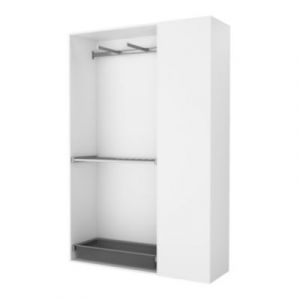 Armoire semi-ouverte blanc GoodHome Atomia H. 225 x L. 150 x P. 45 cm
