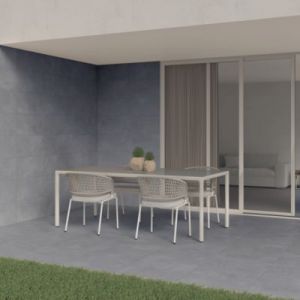 Carrelage sol ext&eacute;rieur en gr&egrave;s c&eacute;rame &eacute;maill&eacute; effet b&eacute;ton gris l.30 x L.60 x &eacute;p. 0.9 cm District