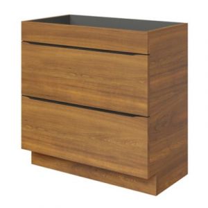 Meuble sous vasque à poser effet noyer l.80 x H.82 x P.45 cm, GoodHome Imandra