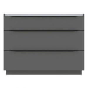 Meuble sous vasque &agrave; poser gris anthracite brillant l.120 x H.88 x P.50 cm, Pamili