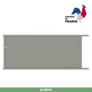 Portail Jardimat coulissant aluminium Alpes gris quartz - 400 x h.160 cm