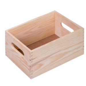 Caisse de rangement rectangulaire en pin massif