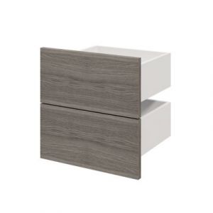 Lot de 2 tiroirs effet chêne grisé GoodHome Atomia H. 18,5 x L. 37,2 x P. 30 cm