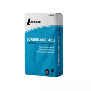 Ciment pour ouvrages esthétiques Superblanc 42,5 N 25kg Lafarge