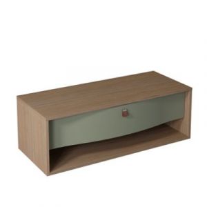Meuble sous vasque suspendu vert fougère mat 1 tiroir l.120 x H.40 x P.50 cm, Decotec Havana