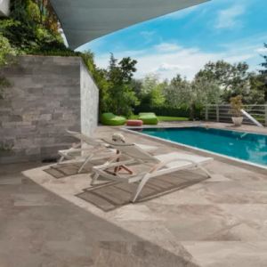 Carrelage sol ext&eacute;rieur effet pierre beige ros&eacute; mat L.60 x l.30 cm x &eacute;p.9 mm, Denali