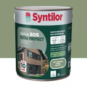 Peinture bois ext&eacute;rieur vert provence RAL 6021 satin Syntilor Ultra Protect 2.5 L
