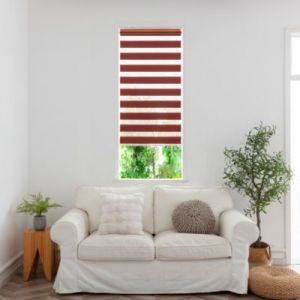 Store enrouleur jour / nuit sans per&ccedil;age Elin 2 terracotta l.45 x H.140cm Goodhome