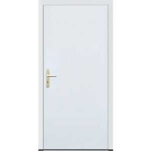 Porte de service acier galvanisé et pvc Hormann Securiserv blanc 90 x h.204,8 cm poussant gauche