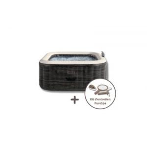Spa gonflable 4 jets massants 4 places Intex Ardoise + kit d'entretien
