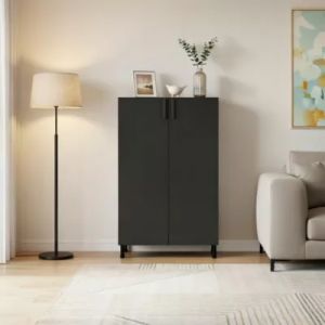 Armoire penderie 2 portes battantes noire GoodHome Atomia H. 112,5 x L. 75 x P. 35 cm