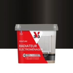 Peinture de r&eacute;novation radiateur &eacute;lectrom&eacute;nager V33 noir fonte m&eacute;tallis&eacute; 0,75L