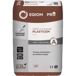 Ciment &agrave; ma&ccedil;onner Eqiom Plasticem MC 12,5 CE NF 25kg