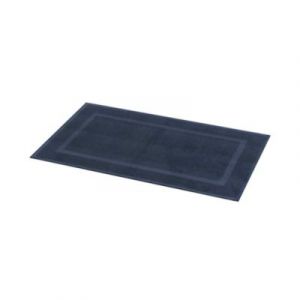 Tapis de bain rectangulaire GoodHome Cellna coloris bleu nuit en coton L.120 x l.70 cm