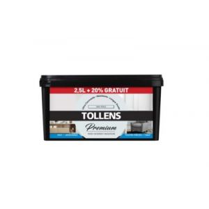 Peinture Tollens premium murs, boiseries et radiateurs mat gris perle 2,5L +20% gratuit