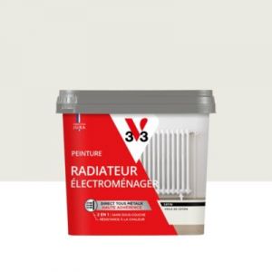 Peinture de r&eacute;novation radiateur &eacute;lectrom&eacute;nager V33 blanc voile de coton satin 0,75L