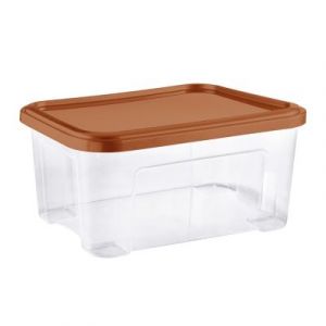 Lot de 4 boîtes de rangement Tontarelli Combi Box 13 L couvercle terracotta