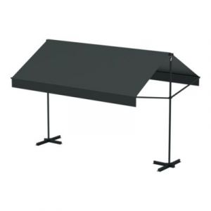 Store banne double pente r&eacute;tractable &agrave; poser Ariano 4 x 3 m gris anthracite