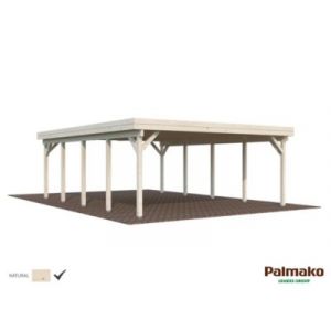 Carport double Karl bois naturel surface 40.1m²