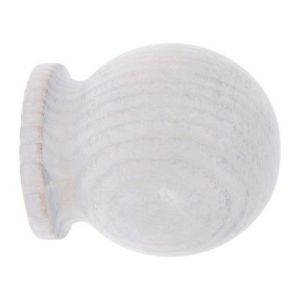Embout boule pour barre &agrave; rideau Chalki bois de fr&ecirc;ne blanc &Oslash;28mm GoodHome