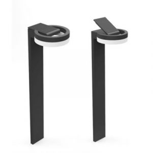 Potelet extérieur à energie solaire à détecteur de mouvement LED intégrée Runda noir IP54 12W 1300lm Lutec