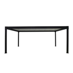 Pergola bioclimatique autoportante motoris&eacute;e Actual aluminium noir RAL 2100 - 6 x 4 m Green Outside avec LED int&eacute;gr&eacute;s