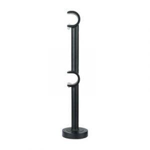 Support long pour barre à rideau double GoodHome 19 mm Araxos noir